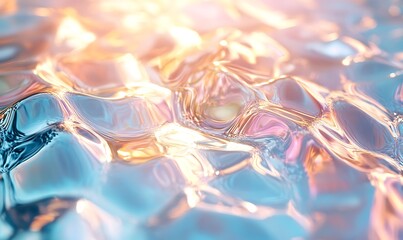 Aufkleber - A sparkling, textured surface of shimmering water, reflecting light in vibrant hues and intricate patterns.