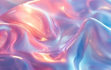 Poster - A vibrant and fluid abstract representation featuring waves of pastel colors blending elegantly, evoking a sense of calm and creativity.