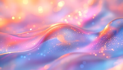 Poster - ### Description
A mesmerizing abstract scene with waves of pastel colors, shimmering sparkles, and a soft, dreamy texture reminiscent of a magical landscape.