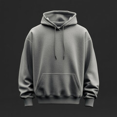 Wall Mural - Grey hoodie on black background.