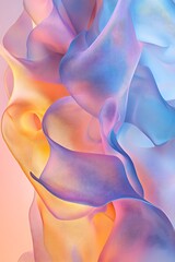Fototapete - A mesmerizing wave of pastel colors flowing in soft, fluid shapes, creating an ethereal and abstract visual effect.