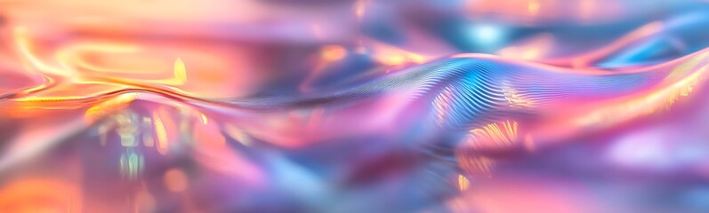 Fototapete - A vibrant, abstract wave of colors and textures, blending soft hues and intricate patterns, creating a mesmerizing visual effect.