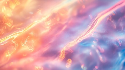 Poster - A vibrant, abstract image featuring swirling colors in warm hues of pink, orange, and blue, evoking a sense of movement and fluidity.