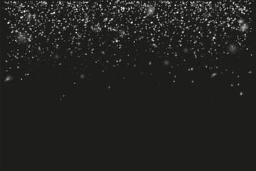 Wall Mural - Christmas snow. Falling snowflakes on a dark background. Snowfall. Vector illustration.