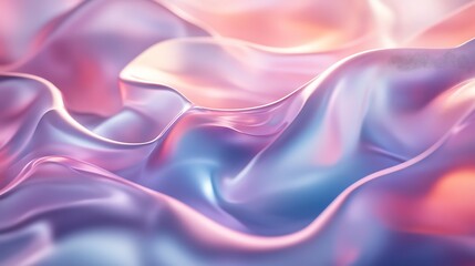 Aufkleber - A soft, flowing fabric display with pastel colors and smooth textures, creating a serene and dreamy visual effect.