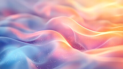 Poster - A soft, colorful wave-like texture featuring gentle gradients of pink, blue, and orange in a dreamy, abstract style.