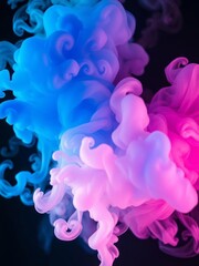 A colorful smoke cloud with blue pink and purple swirls Smoke Explosion Backdrop