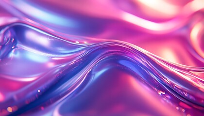 Poster - A vibrant, colorful wave of silky material, showcasing gradients of pink and purple, evoking a sense of fluidity and elegance.