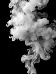 White smoke isolated on black background Smoke Explosion Backdrop