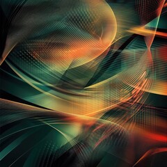Fototapete - Dynamic abstract pattern with flowing curves and vibrant colors creates a mesmerizing visual effect for creative projects.