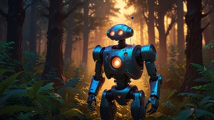 a robot with the light on his face