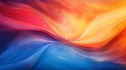Poster - Vibrant abstract gradient swirl in shades of orange, red, and blue, creating a dynamic and eye-catching background for various design applications.