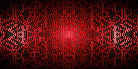 Abstract red light geometric pattern on black background