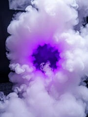 Smoke exploding outward from circular empty center dramatic smoke or fog effect with purple scary glowing for spooky halloween background Smoke Explosion Backdrop