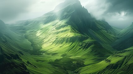 Poster - Huge green mountain.