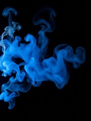 Abstract blue smoke on black background Smoke Explosion Backdrop