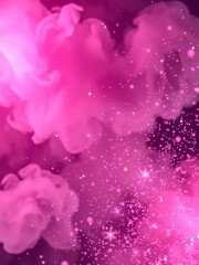 Pink festive background flying little sparkles on the glamorous backdrop Smoke Explosion Backdrop