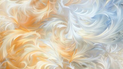 Canvas Print - Abstract Swirls of Colorful Feathers in Soft Tones