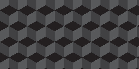 Wall Mural - 	
Seamless dark black geometric cube creative concept triangle overlapping overlap square technology background. geometric digital cubes fabric and wallpaper grid block texture background.