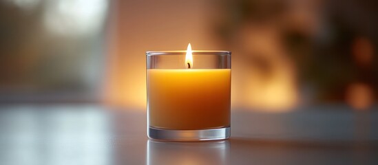 Poster - A Lit Candle in a Glass Jar