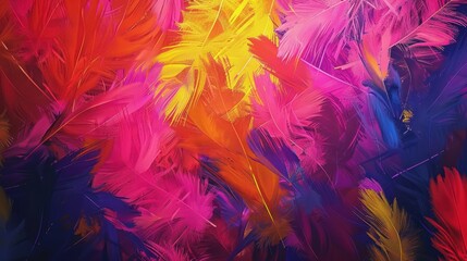 Wall Mural - Vibrant Colorful Feathers Background for Creative Projects