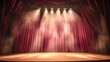 © atipong - Theater stage with maroon red curtain with spotlight art performance background