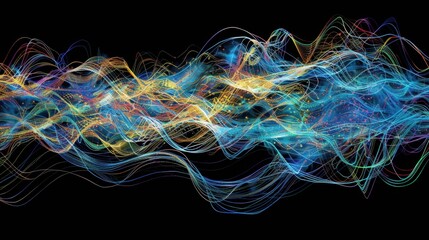 Poster - Colorful Waves of Light in Abstract Design