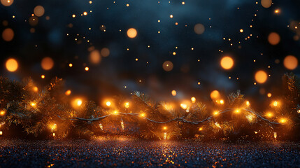Poster - abstract christmas background with bokeh defocused lights and stars