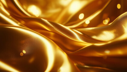 Wall Mural - Flowing golden fabric