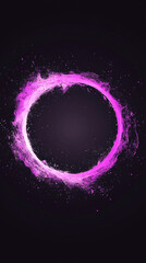 Poster - Abstract pink light ring on black background