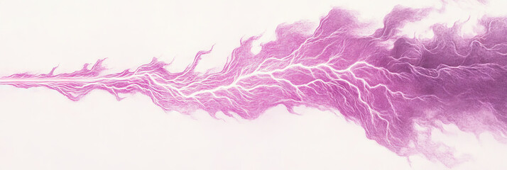 Wall Mural - Abstract pink and white lightning-like design.