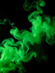 Green smoke on black background Smoke Explosion Backdrop