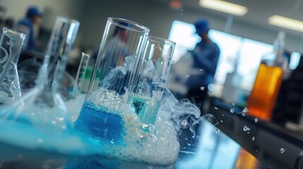 Poster - Chemistry experiments in science class allow students to observe chemical reactions firsthand and understand their properties.