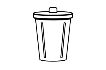 garbage bin  silhouette vector illustration white background