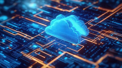Poster - Engineers integrate digital technology and cloud computing for advanced data processing, optimizing workflows and achieving scalable project outcomes.