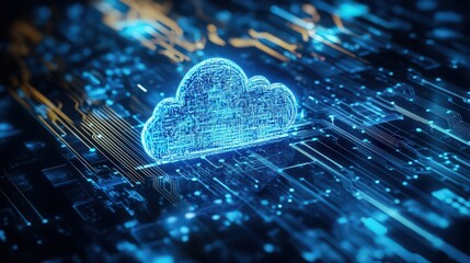 Poster - Engineers integrate digital technology and cloud computing for advanced data processing, optimizing workflows and achieving scalable project outcomes.