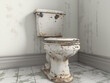 © ekampos - Grimy single toilet on white background