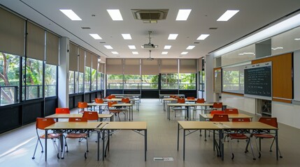 Poster - The multipurpose rooms in the school building are versatile spaces used for various educational and extracurricular activities