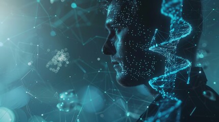 Fototapete - uncover ai's potential in personalized medicine, where genetic data and ai models tailor treatments 
