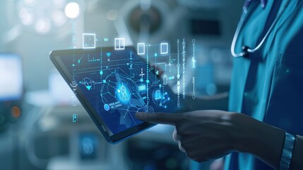 Poster - uncover the advancements in digital health, where telemedicine, wearable devices, and ai are revolut