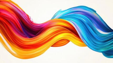 Poster - Vibrant colors and swirling ribbon strokes come together in an abstract splash wave background