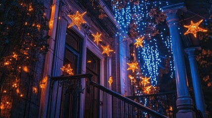 Wall Mural - halloween decorations and starry lights theme