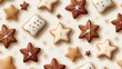 © Phirakhup - Assorted star-shaped cookies on a neutral background.