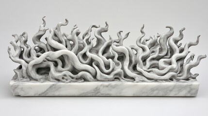 Sticker - A sculptural piece resembling abstract organic forms in marble.