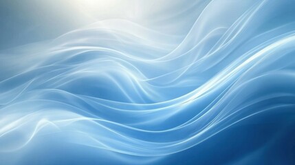 Poster - Abstract blue wallpaper: Fluid blue abstract wallpaper with gentle waves and soft light reflections, ideal for digital screens.