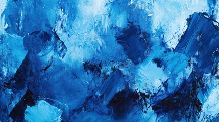 Poster - Artistic blue abstract background for creative projects: A bold, expressive blue canvas with splashes of varying shades, 