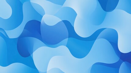 Poster - Blue abstract design: Minimalist blue abstract shapes floating in a sea of varying blue tones, perfect for presentations or branding.