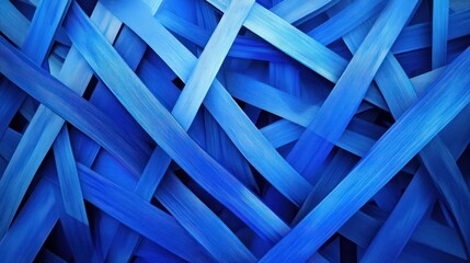 Poster - Blue abstract geometric pattern: Sharp blue geometric shapes interlaced, forming a modern abstract pattern with depth and contrast.