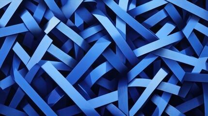 Poster - Blue abstract geometric pattern: Sharp blue geometric shapes interlaced, forming a modern abstract pattern with depth and contrast.