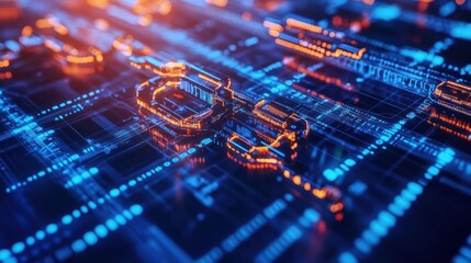 Poster - Business using mobile for blockchain transactions, showcasing the use of mobile devices for secure and transparent blockchain-based financial transactions.